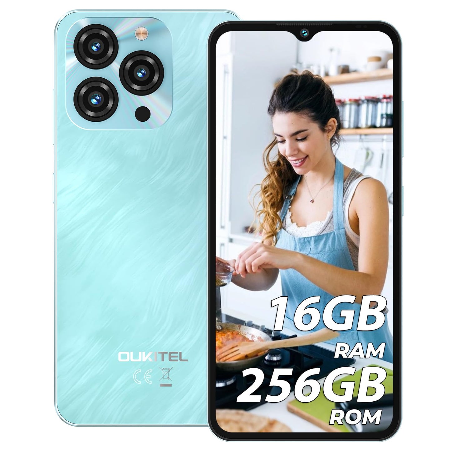 C3 Mobile Phones, 256GB ROM, 5000mAh, Screen 6.52", Dual SIM, Gold | OTG, GPS,13MP+5MP, 3.5mm headphone jack