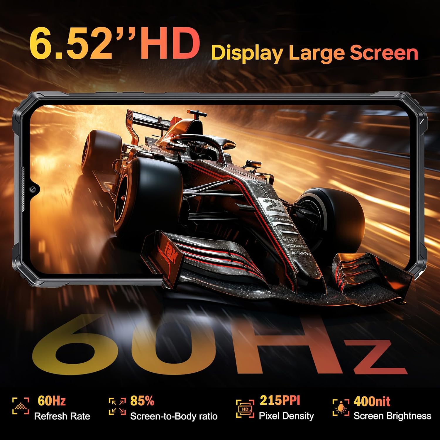 WP28E Rugged Smartphone, 10600mAh Battery, 6.52" Display Android 15 | 16GB+64GB/1TB Rugged Phone, 13MP Camera 4G Dual SIM-Free & Unlocked Mobile Phones, IP68/IP69K Waterproof Phone, NFC/OTG/GPS
