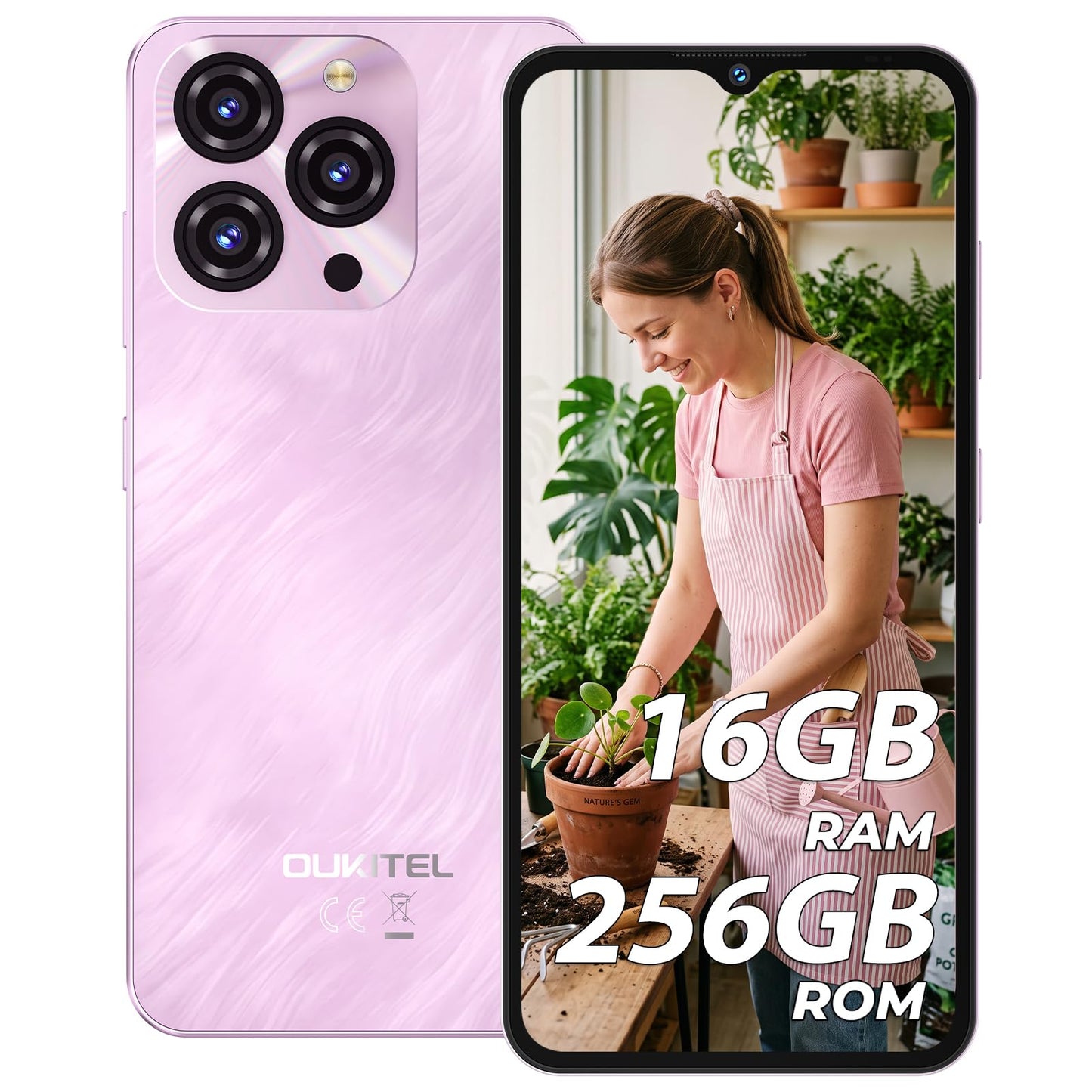 C3 Mobile Phones, 256GB ROM, 5000mAh, Screen 6.52", Dual SIM, Gold | OTG, GPS,13MP+5MP, 3.5mm headphone jack