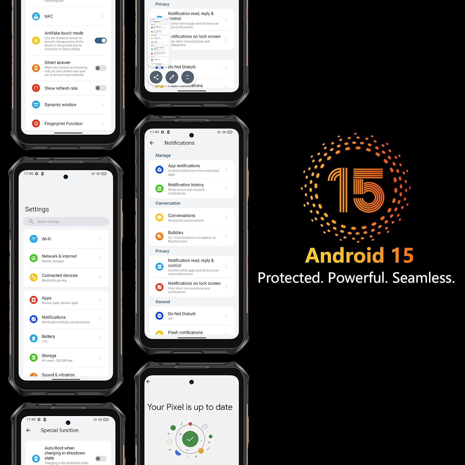 Ulefone Armor X16 Rugged Smartphone, 10360mAh 33W AI Phone Android 16, 48MP+20MP Night Vision, 128GB/2TB, MTK G91, 6.56" 3 Card Slots, NFC IP68/69K Waterproof 4G Dual SIM-Free Unlocked Mobile Phones