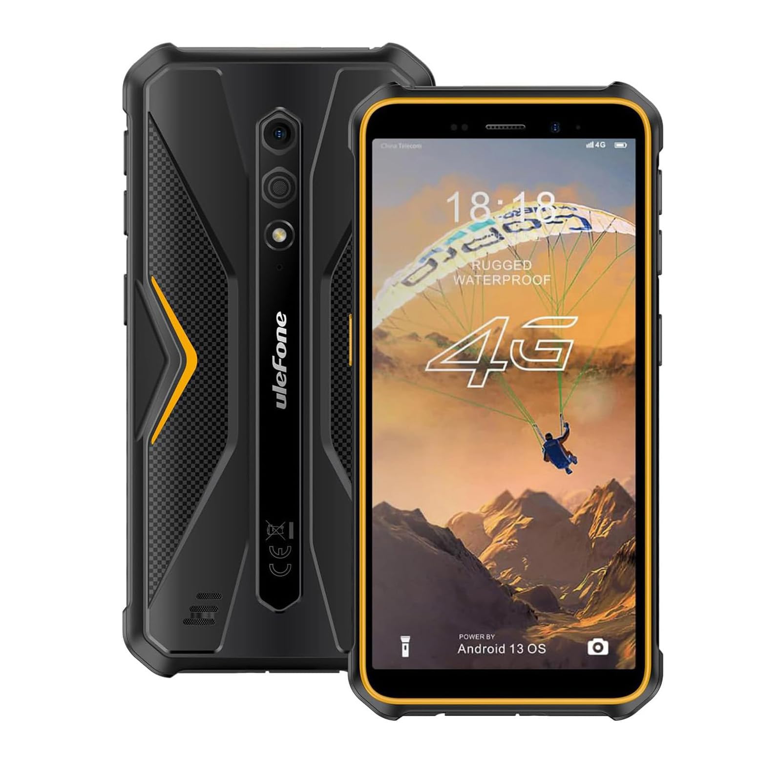 Ulefone Armor X12 Rugged Phone Android 13, Up to 6GB RAM 32GB ROM, 256GB Expandable, 13MP Waterproof Camera, 4G Smartphone, Three Card Slots, NFC, 5.45 inch Screen, 4860mAh, UK Version, Green