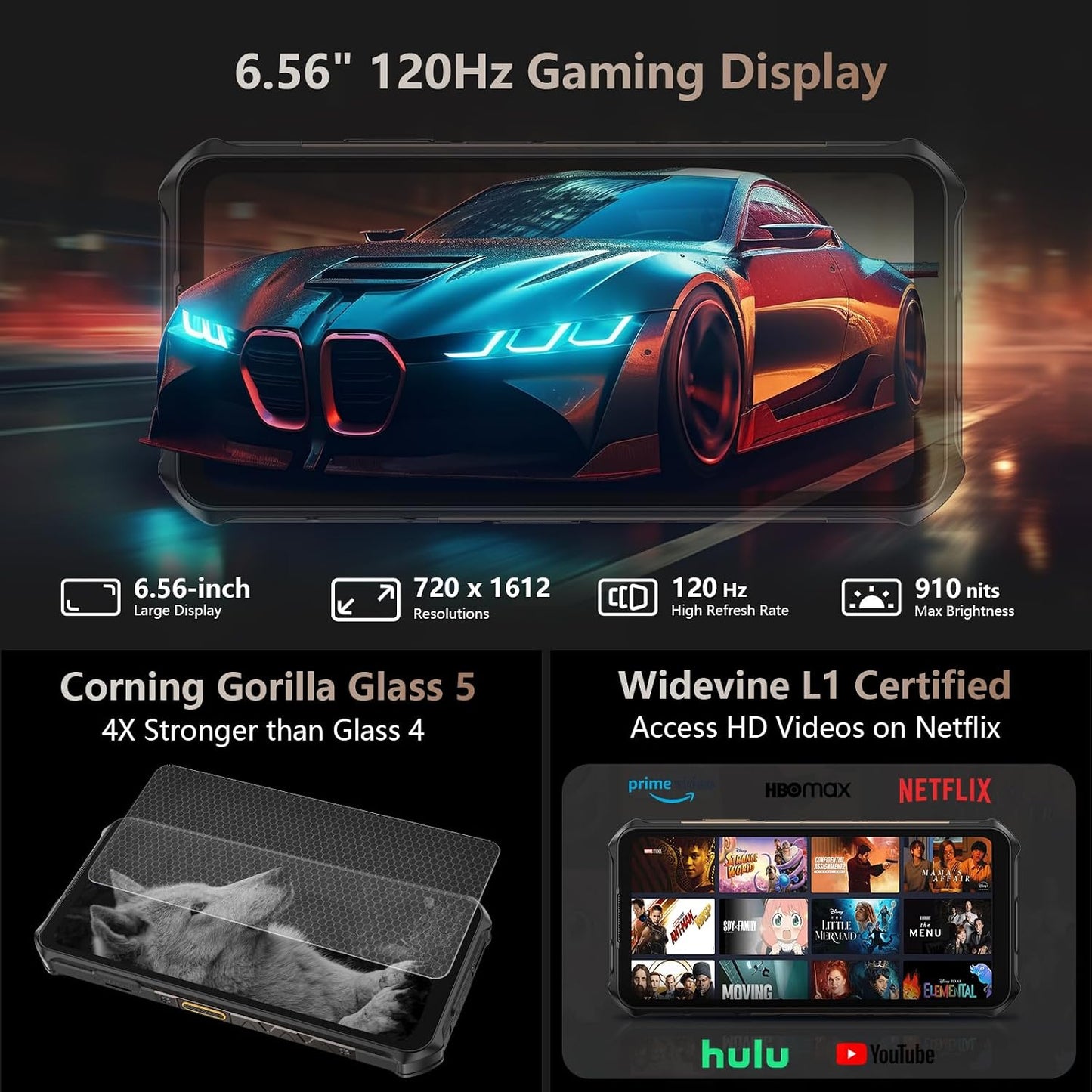 Ulefone Armor X16 Pro 5G Rugged Smartphone, 16GB+256GB/2TB 10360mAh 33W, Upgradeable to Android 16, 64MP+25MP Night Vision Dimensity 6300, 6.56" Tough Smart Phones Dual SIM Waterproof Mobile Phone NFC