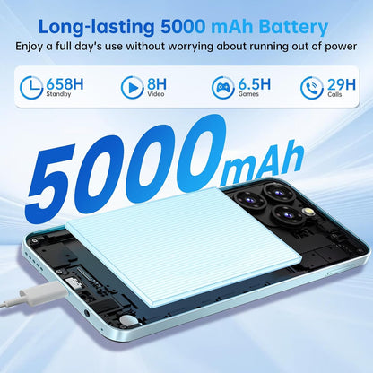 C3 Mobile Phones, 256GB ROM, 5000mAh, Screen 6.52", Dual SIM, Gold | OTG, GPS,13MP+5MP, 3.5mm headphone jack
