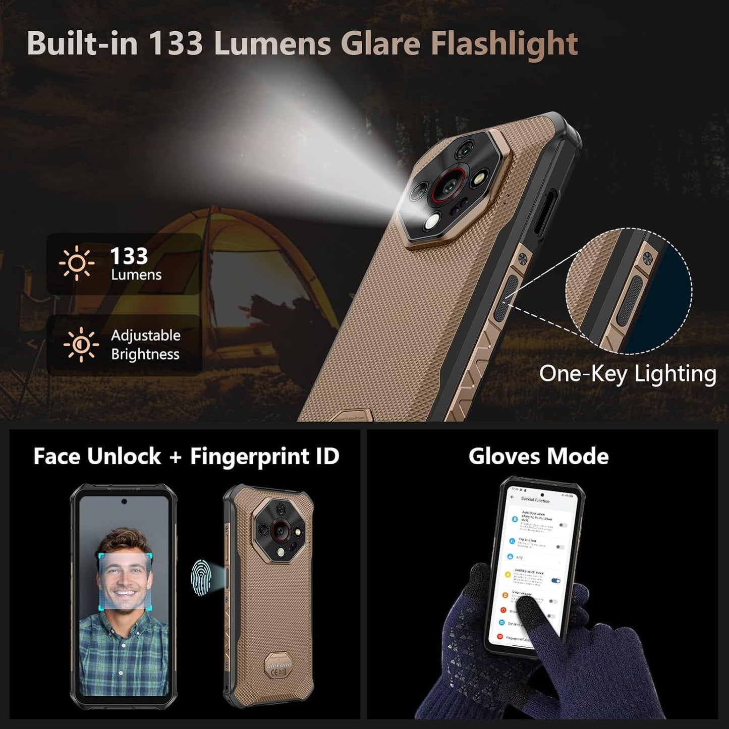 Ulefone Armor X16 Pro 5G Rugged Smartphone, 16GB+256GB/2TB 10360mAh 33W, Upgradeable to Android 16, 64MP+25MP Night Vision Dimensity 6300, 6.56" Tough Smart Phones Dual SIM Waterproof Mobile Phone NFC