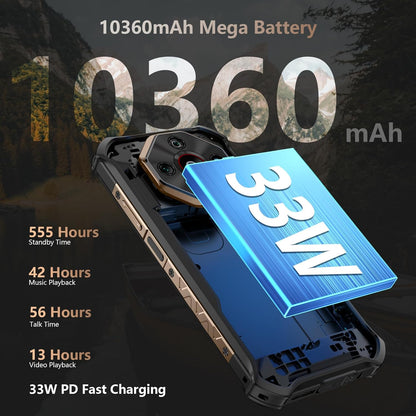 Ulefone Armor X16 Pro 5G Rugged Smartphone, 16GB+256GB/2TB 10360mAh 33W, Upgradeable to Android 16, 64MP+25MP Night Vision Dimensity 6300, 6.56" Tough Smart Phones Dual SIM Waterproof Mobile Phone NFC