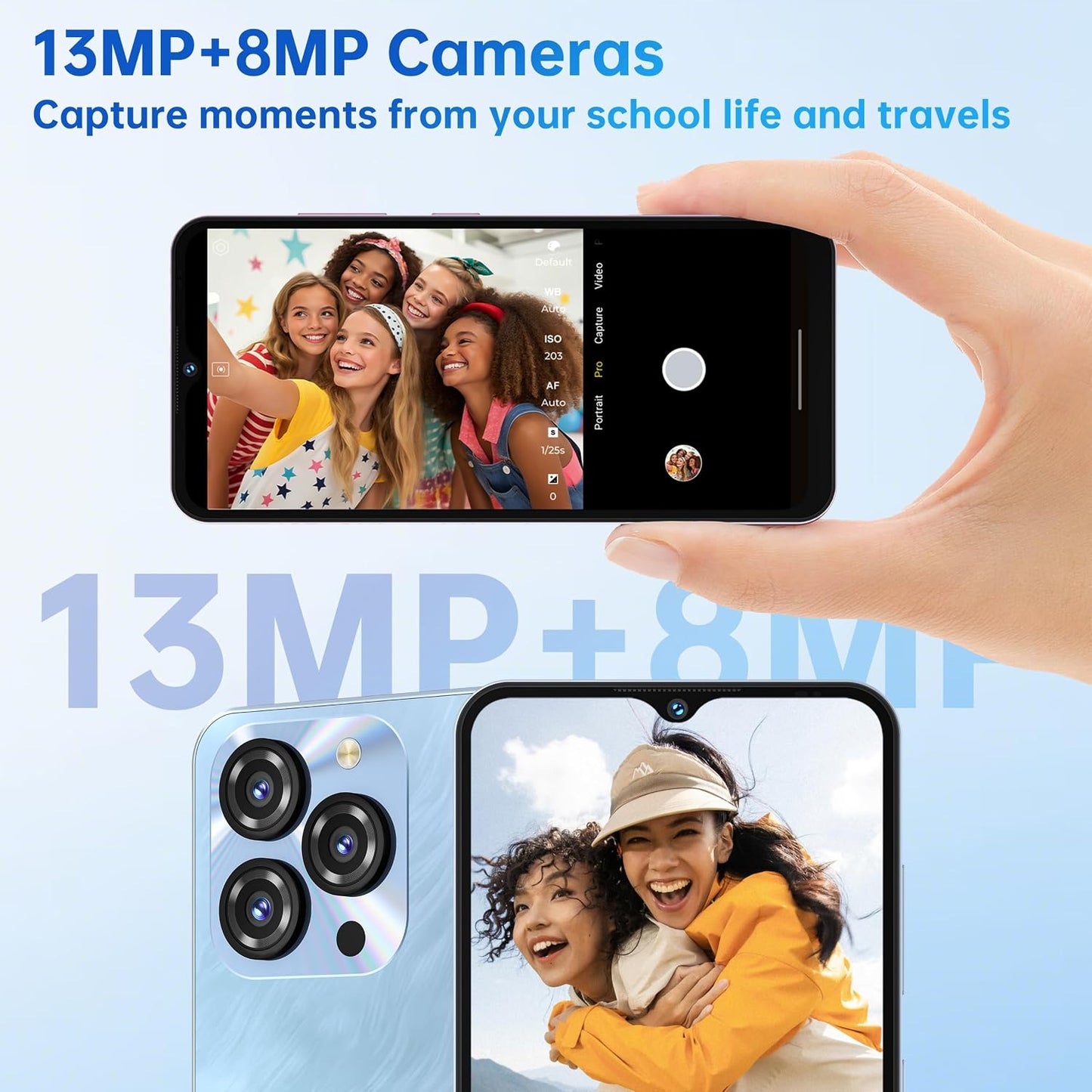 C3 Mobile Phones, 256GB ROM, 5000mAh, Screen 6.52", Dual SIM, Gold | OTG, GPS,13MP+5MP, 3.5mm headphone jack