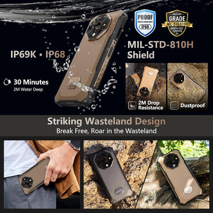 Ulefone Armor X16 Pro 5G Rugged Smartphone, 16GB+256GB/2TB 10360mAh 33W, Upgradeable to Android 16, 64MP+25MP Night Vision Dimensity 6300, 6.56" Tough Smart Phones Dual SIM Waterproof Mobile Phone NFC