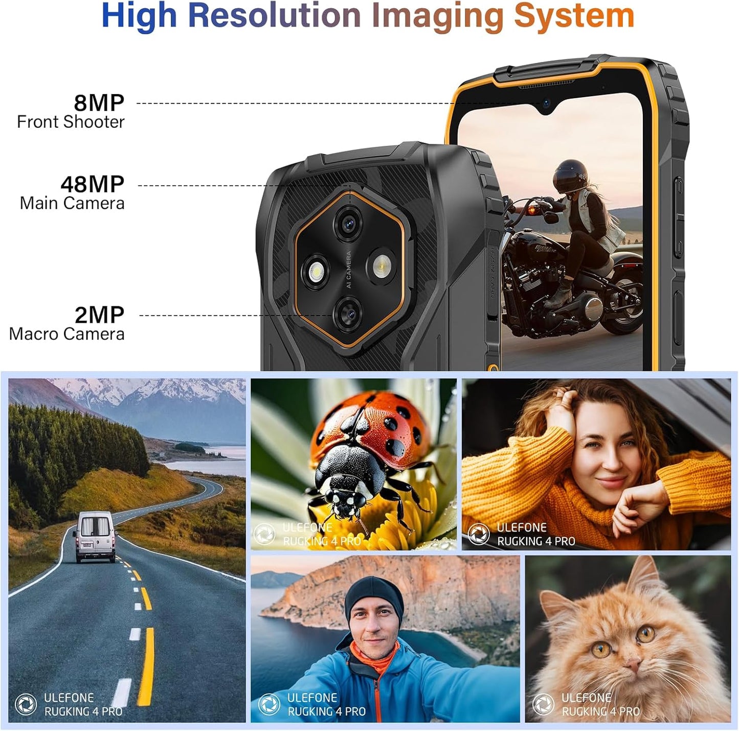 Ulefone RugKing 4 Pro Rugged Smartphone, 16GB+256GB/2TB TF, 10200mAh Dock Charging Android 15 48MP Waterproof Camera, 120Hz 6.56" Tough Screen, 4G SIM Free Mobile Phone Unlocked 3-Card Slot NFC Black