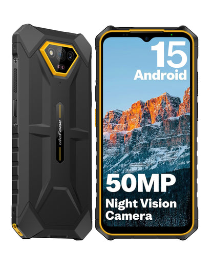 Ulefone Armor X13 Rugged Smartphone Android 15, 12GB RAM 64GB ROM, 6320mAh, 6.52 inch Tough Screen, 50MP Waterproof Camera, 3-Card Slot 4G Dual SIM, NFC, Fingerprint Face ID, UK, Black