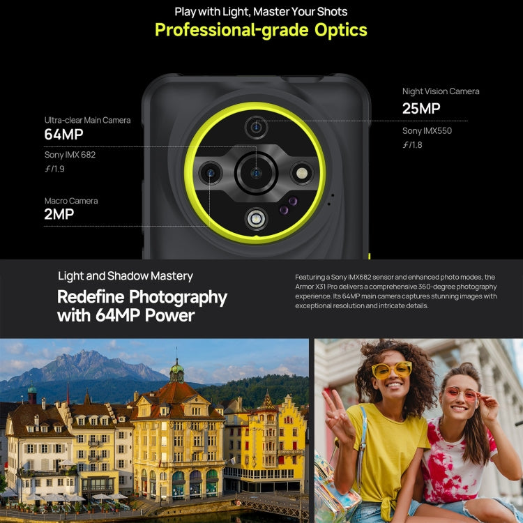 Ulefone Armor X31 Pro Rugged Smatphone 6050mAh Battery 16GB+256GB Android 14 5G