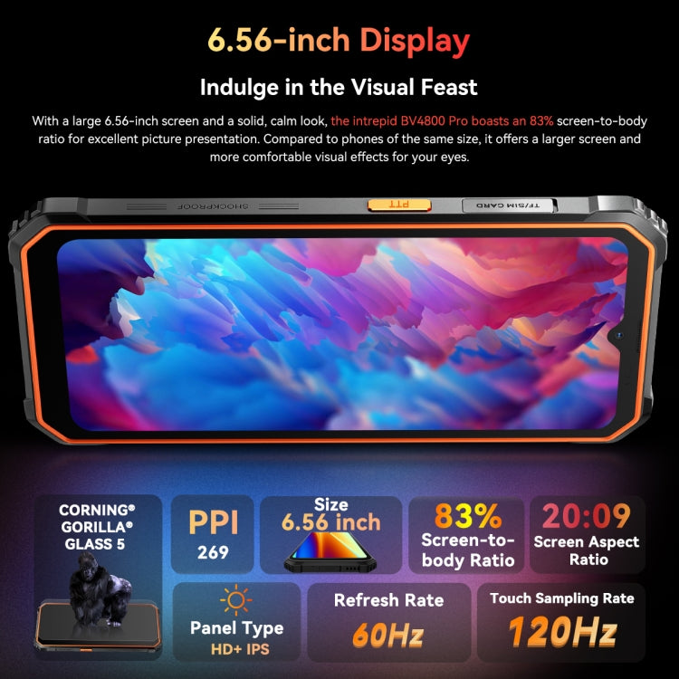 Blackview BV4800 Pro Rugged 4G Phone, 4GB/128GB, Android 14