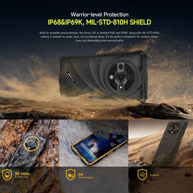 Ulefone Armor X31 Rugged Smatphone 6050mAh Battery 12GB+128GB Android 14