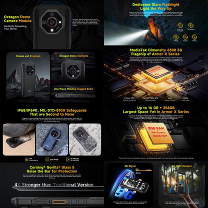 Ulefone Armor X32 Pro 5G Rugged Phone 16GB+256GB Android 14 5500mAh