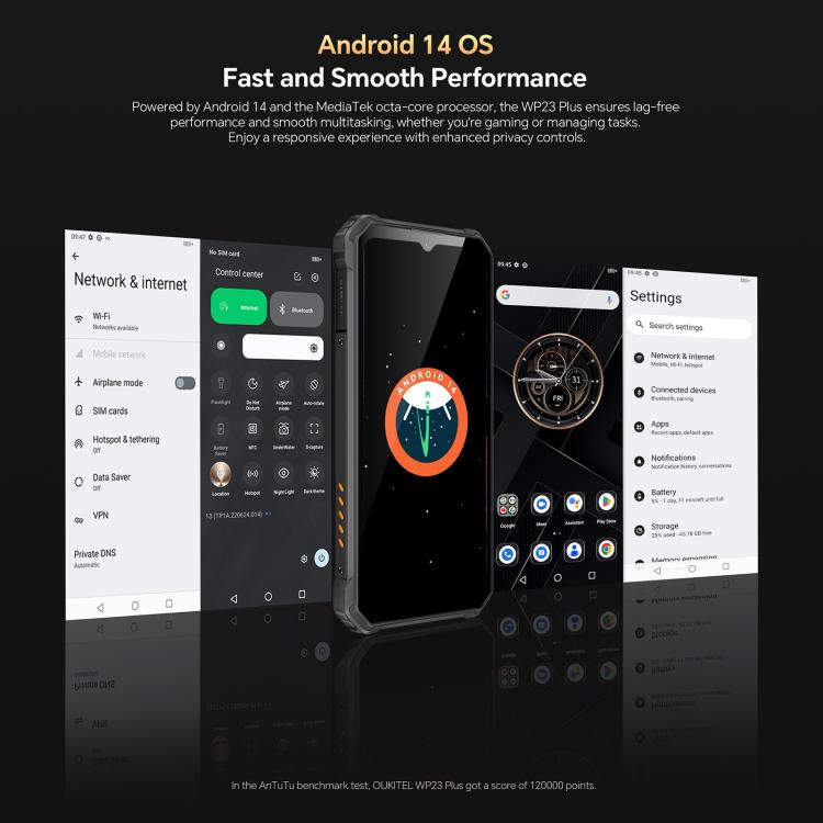 Oukitel WP23 Plus Rugged Mobile Phone 24GB+256GB Android 14 10600mAh