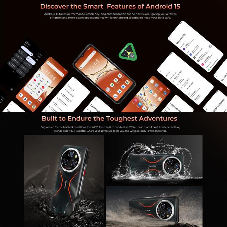 Oukitel WP55 Pro 5G Rugged Phone 48GB+512GB 108MP Camera 11000mAh Android 15