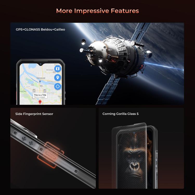 Oukitel WP55 5G Rugged Mobile Phone 36GB+256GB Android 15 11000mAh 108MP Camera