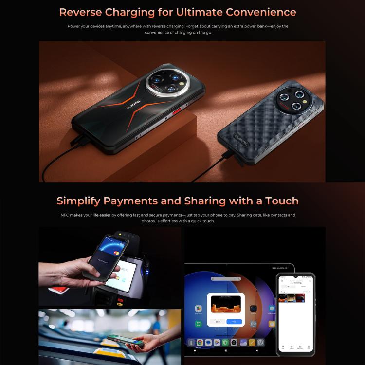 Oukitel WP55 5G Rugged Mobile Phone 36GB+256GB Android 15 11000mAh 108MP Camera
