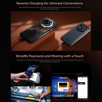 Oukitel WP55 5G Rugged Mobile Phone 36GB+256GB Android 15 11000mAh 108MP Camera