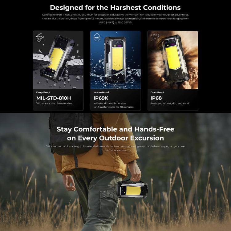 Oukitel WP100 TITAN 5G Rugged Projector Phone 16GB + 512GB 200MP