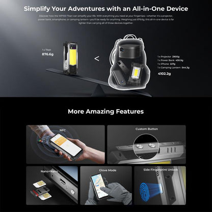 Oukitel WP100 TITAN 5G Rugged Projector Phone 16GB + 512GB 200MP