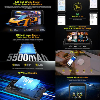 Ulefone Armor X32 Rugged Mobile Phone 12GB+128GB Android 14 5500mAh