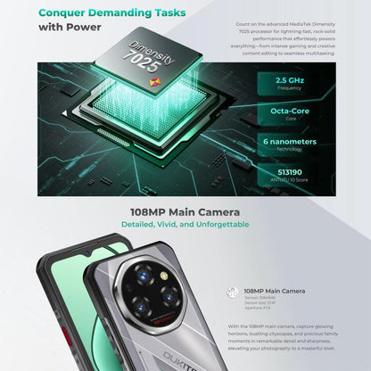 Oukitel WP62 Rugged Phone, 24GB+256GB, 108MP,  Android 15, NFC, 5G, 11000mAh