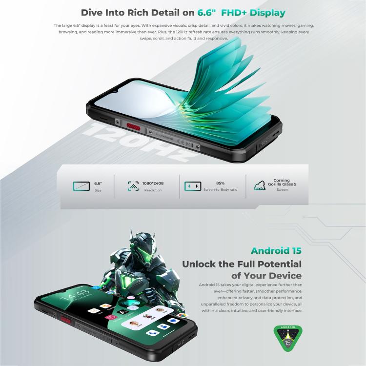 Oukitel WP62 Rugged Phone, 24GB+256GB, 108MP,  Android 15, NFC, 5G, 11000mAh