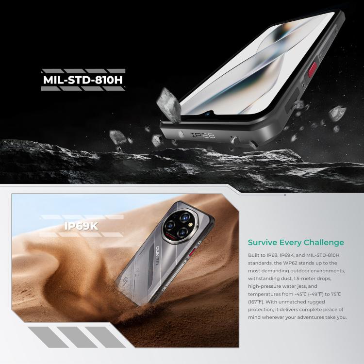 Oukitel WP62 Rugged Phone, 24GB+256GB, 108MP,  Android 15, NFC, 5G, 11000mAh
