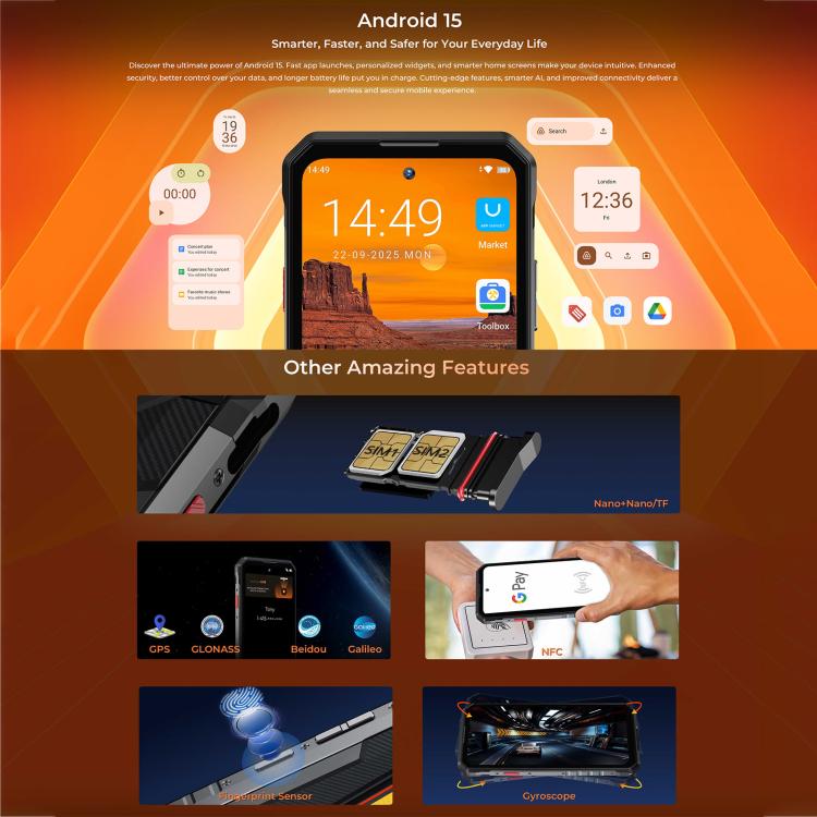 Oukitel WP58 Pro Rugged Phone, 24GB+512GB, Side Fingerprint, 6.7 inch Android 15