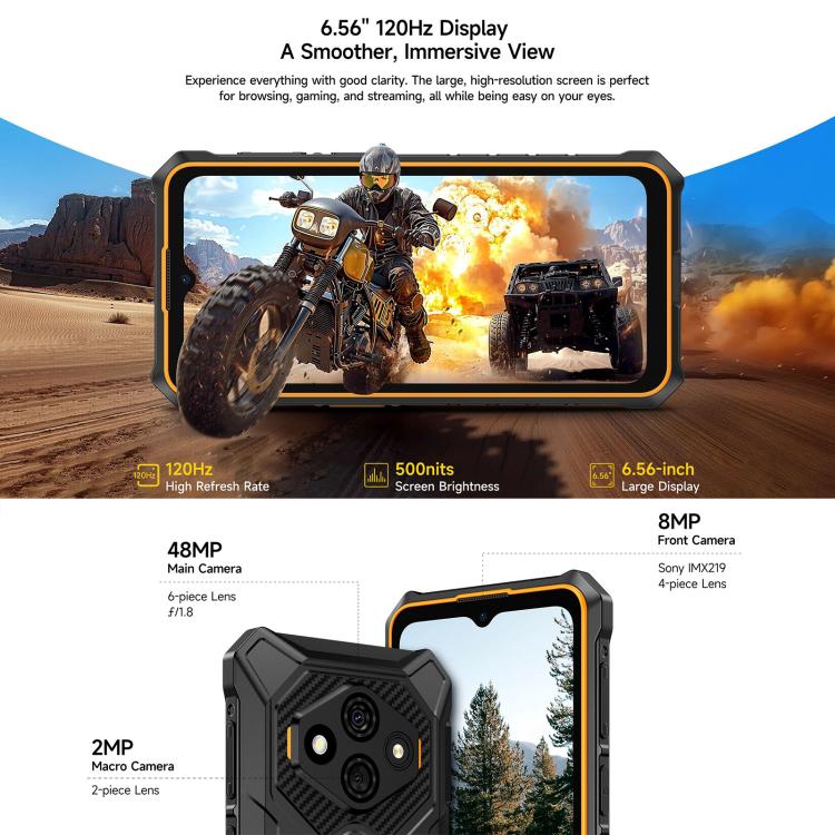 Ulefone RugKing 3 Pro, 16GB+128GB, Rugged Phone, Android 15, 5700mAh
