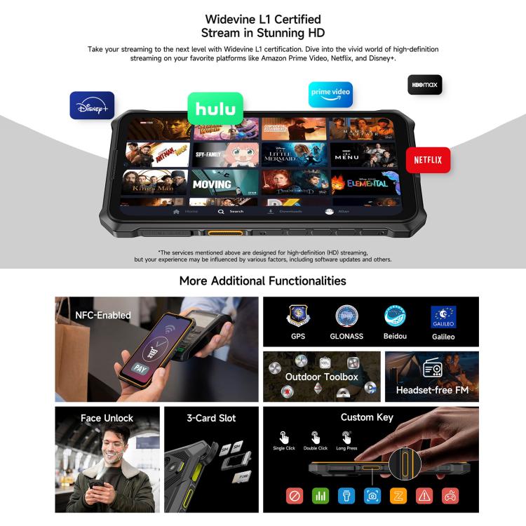 Ulefone RugKing 3 Pro, 16GB+128GB, Rugged Phone, Android 15, 5700mAh