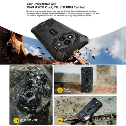 Ulefone RugKing 3 Pro, 16GB+128GB, Rugged Phone, Android 15, 5700mAh