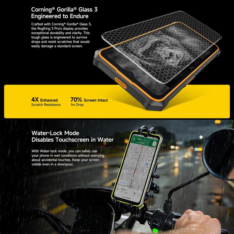 Ulefone RugKing 3 Pro, 16GB+128GB, Rugged Phone, Android 15, 5700mAh