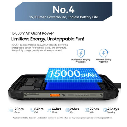 Blackview ROCK 1 Rugged Phone 8GB + 256GB 6.56-inch Android 16 4G NFC