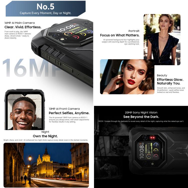 Blackview ROCK 1 Rugged Phone 8GB + 256GB 6.56-inch Android 16 4G NFC