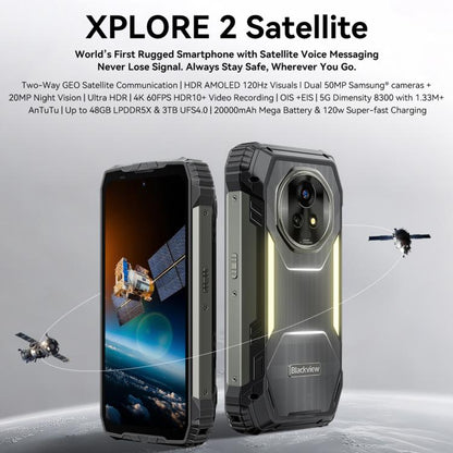 Blackview XPLORE 2 Satellite 16GB + 1TB 5G Android 15 Smartphone