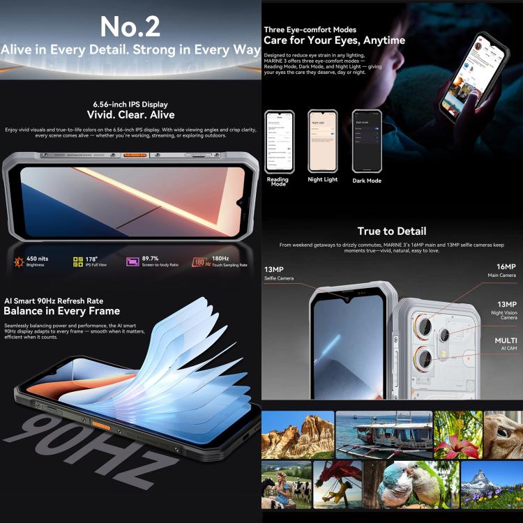 Blackview Oscal Marine 3 8GB + 256GB 6.56-inch 4G Android 16 Phone
