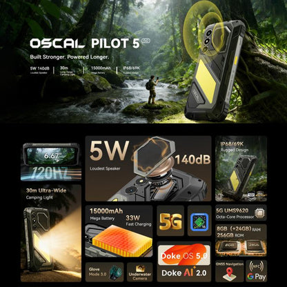Blackview Oscal Pilot 5 5G Rugged Phone 8GB/256GB Android 16