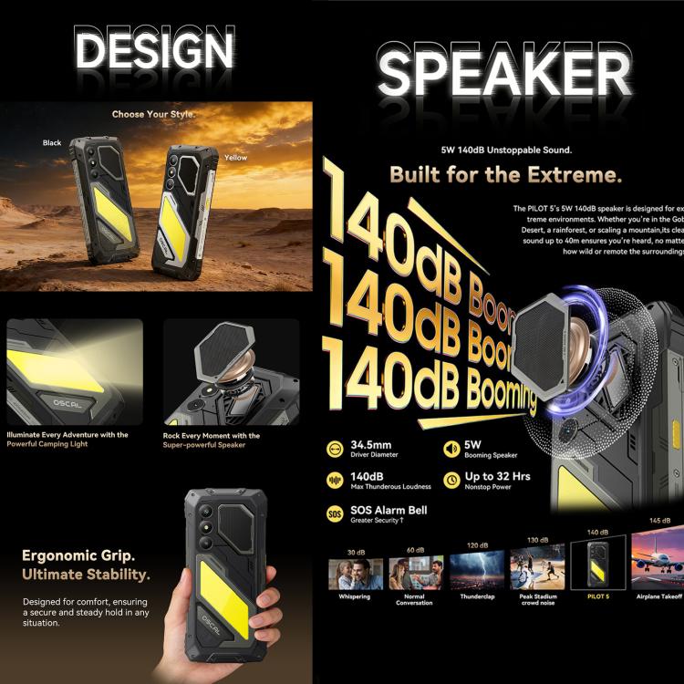 Blackview Oscal Pilot 5 5G Rugged Phone 8GB/256GB Android 16