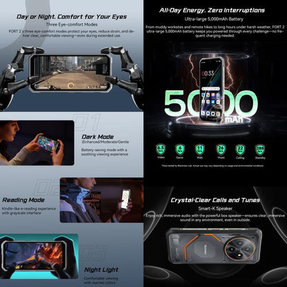 Blackview FORT 2 Rugged Phone 8GB/256GB 6.56-inch Android 15 4G