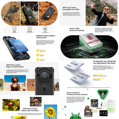 Ulefone RugKing Rugged Phone 8GB + 128GB IP68/IP69K Android 15