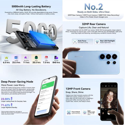 Blackview WAVE 10C 4GB+32GB 6.88-inch Android 16 4G Smartphone