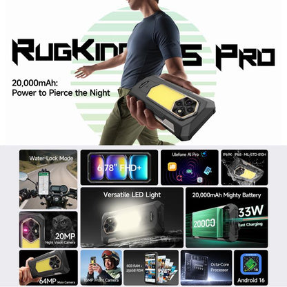 Ulefone RugKing 5 Pro Rugged Phone 8GB + 256GB 20000mAh