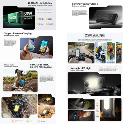 Ulefone RugKing 5 Pro Rugged Phone 8GB + 256GB 20000mAh