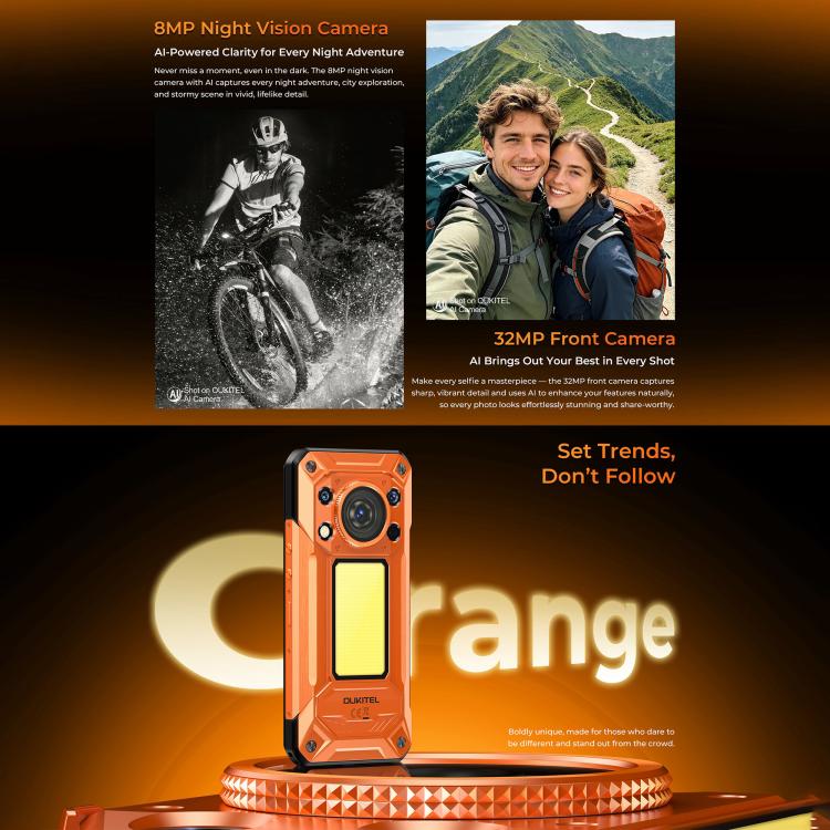 Oukitel WP500 Rugged Phone 12GB + 1TB 108MP Night Vision 5G Android 16