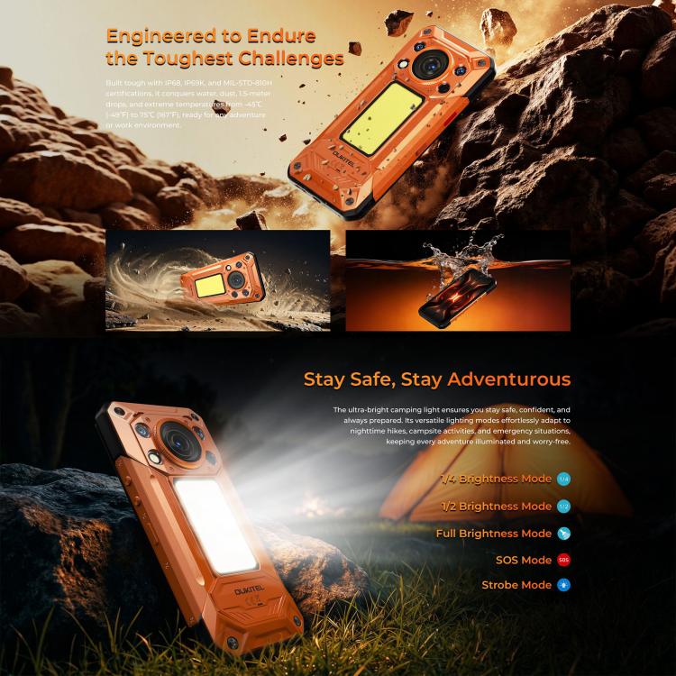 Oukitel WP500 Rugged Phone 12GB + 1TB 108MP Night Vision 5G Android 16