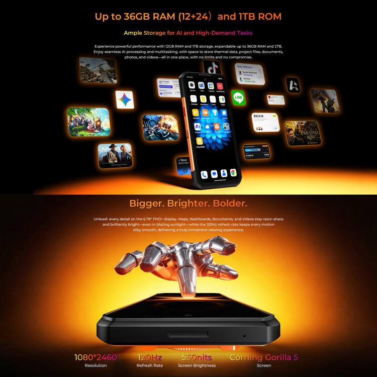 Oukitel WP500 Ultra Rugged 5G Phone with Thermal Imaging 36GB + 1TB