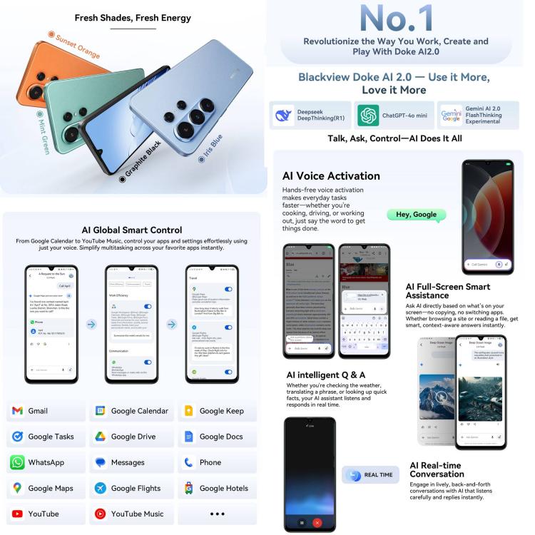 Blackview WAVE 10 8GB + 256GB 6.88-inch Android 16 4G Smartphone