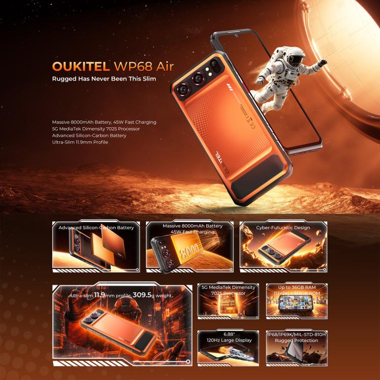 Oukitel WP68 Air 5G Rugged Phone 12GB + 512GB Night Vision