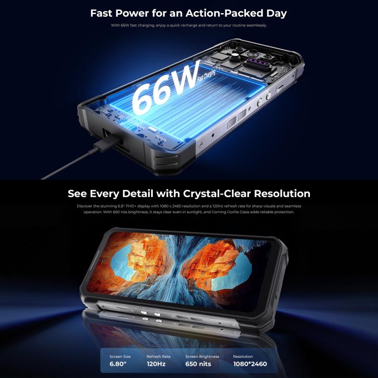 Oukitel WP100 Plus Rugged Phone 12GB + 512GB 33000mAh Night Vision